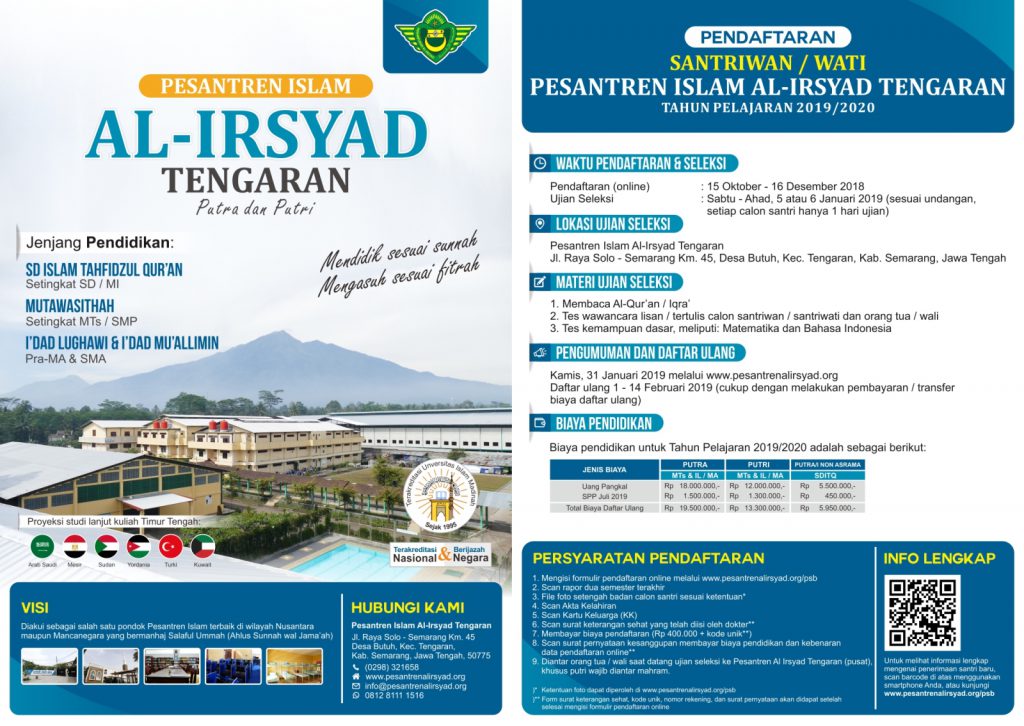 Pendaftaran Santriwan/santriwati Baru Pesantren Islam Al